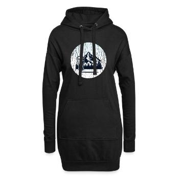 Paysage de montagne avec verre à bière - Sweat-shirt à capuche long Femme - noir - Devant