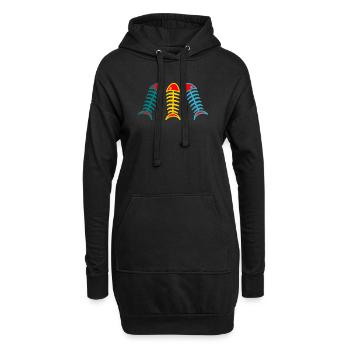 POISSON. POISSON D'AVRIL. VACANCES. ETE. HUMOUR - Sweat-shirt à capuche long Femme - noir - Devant