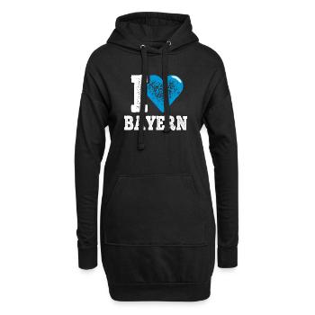 I Love Freistaat Bayern - Hoodie-Kleid - Schwarz - Vorne
