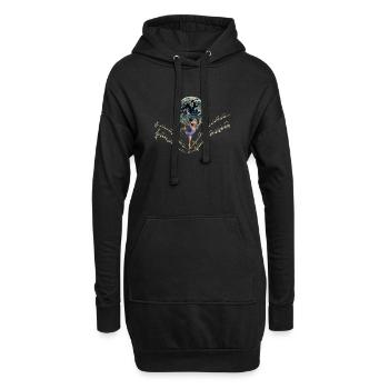 Balance zwischen Musik und Magie - Hoodie-Kleid - Schwarz - Vorne