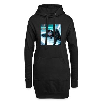 N-dless Nights : Fille cyberpunk endormie - Sweat-shirt à capuche long Femme - noir - Devant