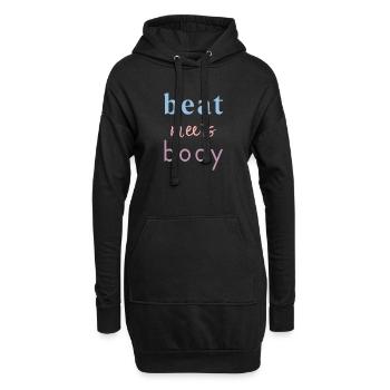 Beat Meets Body – Tanz Spruch Design - Hoodie-Kleid - Schwarz - Vorne