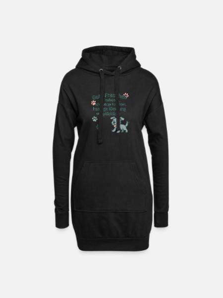 Gute Frauchen, schmutzige Füße, glückliche Hunde - Hoodie-Kleid - Schwarz