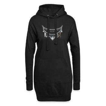 Charivari mit silbernen Anhängern -Illustration - Hoodie-Kleid - Schwarz - Vorne