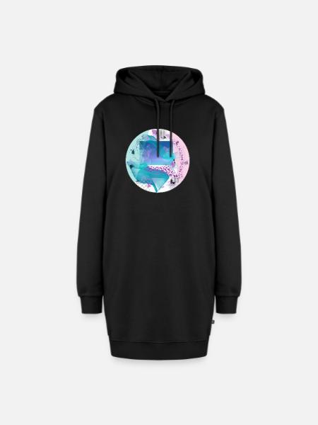 Fantasy World Sphere - Hoodie-Kleid - Schwarz