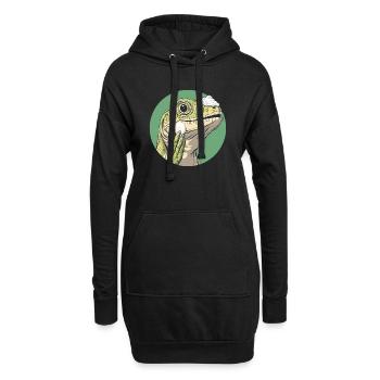 Echse beim Rasieren – Glatt wie nie! - Hoodie-Kleid - Schwarz - Vorne