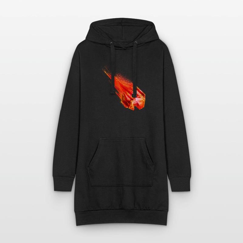 Astéroïde lumineux avec queue de feu - Conception de puissance Sweat-shirt à capuche long Femme