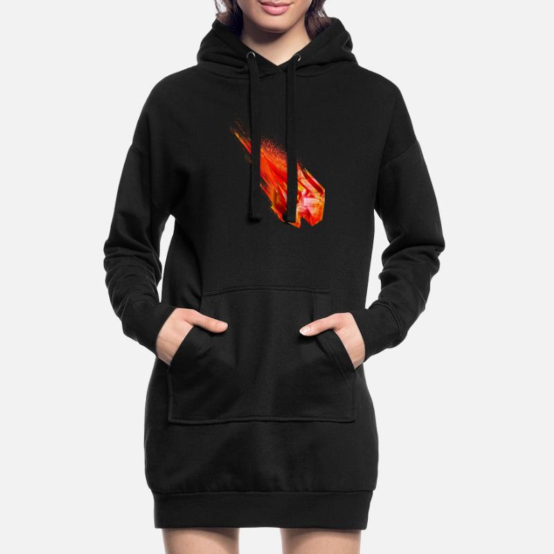 Astéroïde lumineux avec queue de feu - Conception de puissance Sweat-shirt à capuche long Femme
