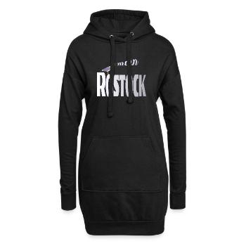 Rostock Möwe & Moin Ostsee - Hoodie-Kleid - Schwarz - Vorne