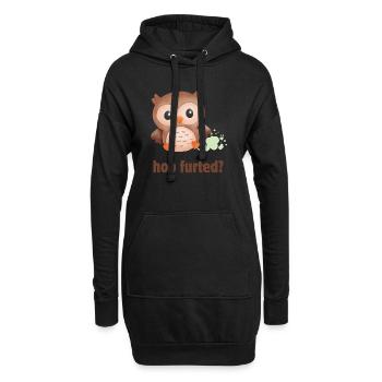Hoo Furted Owl Pun - Hoodie-Kleid - Schwarz - Vorne