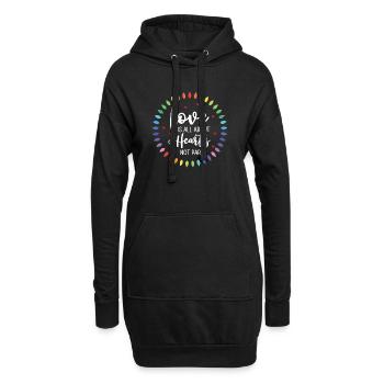 LGBTQ Pride Month - Liebe ist alles über Herzen - Hoodie-Kleid - Schwarz - Vorne