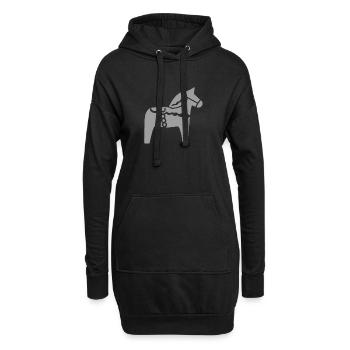 Skandinavisches Dala Pferd – Folklore Design - Hoodie-Kleid - Schwarz - Vorne