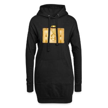 Goldener Luxus-Koffer mit Dollarzeichen - Hoodie-Kleid - Schwarz - Vorne