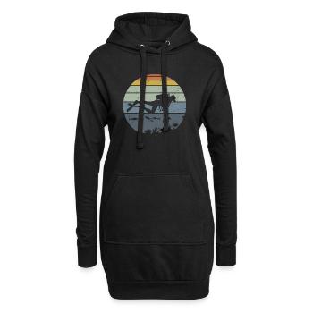 Unterwassertaucher Silhouette Szene - Hoodie-Kleid - Schwarz - Vorne