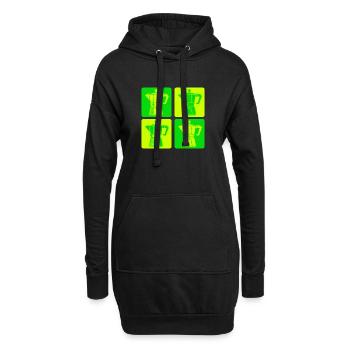 Retro Espressokocher Pop Art - Hoodie-Kleid - Schwarz - Vorne