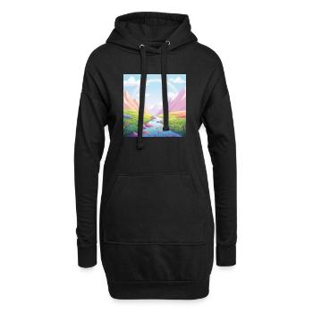 Nature Dream: Rainbow in the Mountains - Hoodie Dress - black - Front