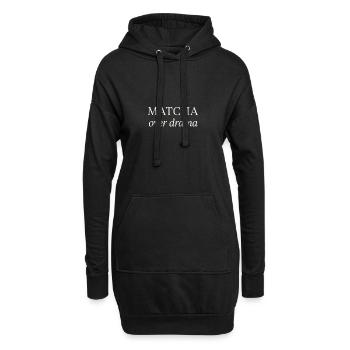 Matcha Over Drama – Zen statt Stress? - Hoodie-Kleid - Schwarz - Vorne