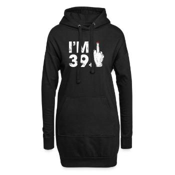 Doigt d’honneur audacieux et graphique du chiffre 39 - Sweat-shirt à capuche long Femme - noir - Devant