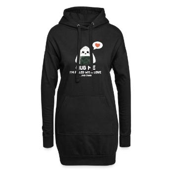 Hug me - Onigiri filled with love and tuna - Hoodie-Kleid - Schwarz - Vorne