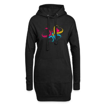 papillon coeur - Sweat-shirt à capuche long Femme - noir - Devant