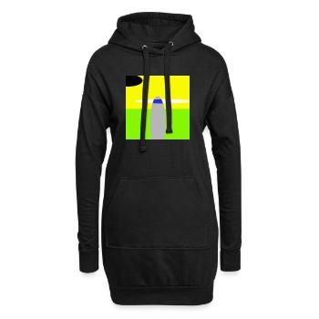 Weltraum-Landschaft - Hoodie-Kleid - Schwarz - Vorne