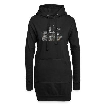 Sao Paulo Brasilien Zeichnung Palast der Industrie - Hoodie-Kleid - Schwarz - Vorne