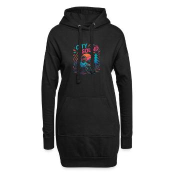 SON DE LA VILLE - Sweat-shirt à capuche long Femme - noir - Devant