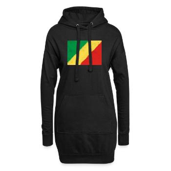 Flagge der Republik Kongo - Hoodie-Kleid - Schwarz - Vorne