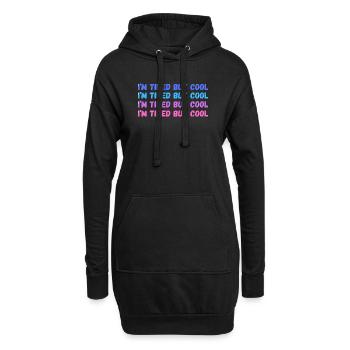 Inscription sentimentale fatiguée mais cool - Sweat-shirt à capuche long Femme - noir - Devant