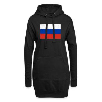 Drapeau de la Russie - Sweat-shirt à capuche long Femme - noir - Devant