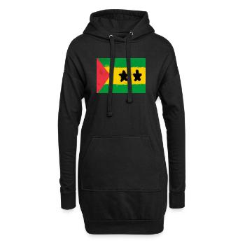Drapeau de São Tomé-et-Príncipe - Sweat-shirt à capuche long Femme - noir - Devant