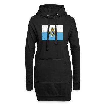 Drapeau de Saint-Marin - Sweat-shirt à capuche long Femme - noir - Devant
