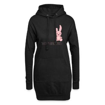 Shower de bébé avec motif de lapin rose - Sweat-shirt à capuche long Femme - noir - Devant