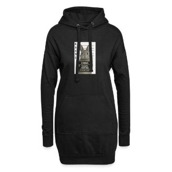Lapin criminel - Sweat-shirt à capuche long Femme - noir - Devant