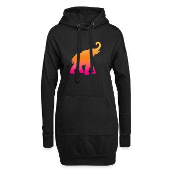 Cours d’éléphant Yoga Inde colorée Méditation - Sweat-shirt à capuche long Femme - noir - Devant