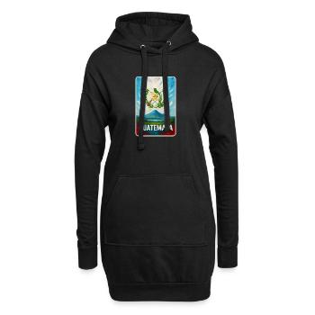 Volcan du Guatemala et armoiries nationales - Sweat-shirt à capuche long Femme - noir - Devant