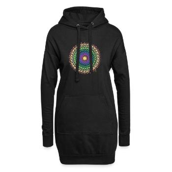 Mandala Sonnenschein - Hoodie-Kleid - Schwarz - Vorne
