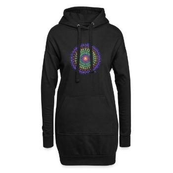Mandala Energie - Hoodie-Kleid - Schwarz - Vorne