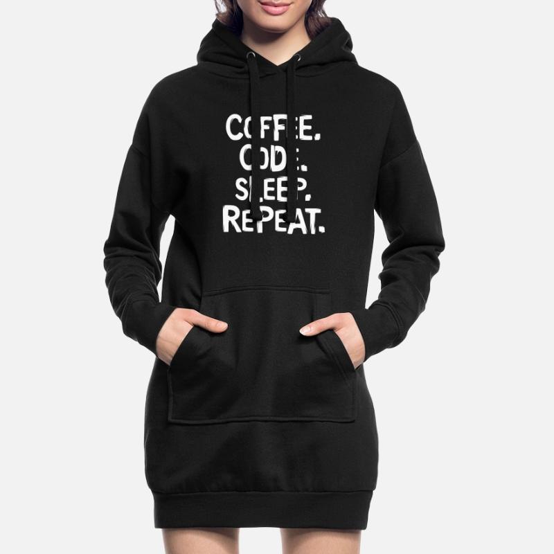 coffee code sleep - repeat Programmierer Arbeit Hoodie-Kleid