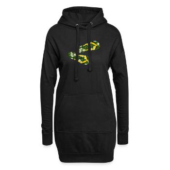pantoufles marguerites tongs camping pelouse - Sweat-shirt à capuche long Femme - noir - Devant