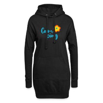 Camping Fleur Camper Fan Vacances Van Life Été - Sweat-shirt à capuche long Femme - noir - Devant