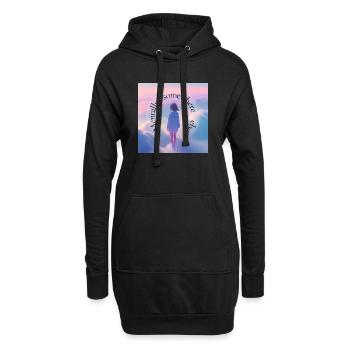 Mentalement ailleurs – Paysage onirique esthétique - Sweat-shirt à capuche long Femme - noir - Devant