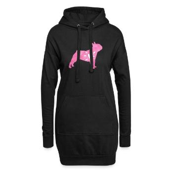 Carlin Coeur Amour Chien Fourrure Wauwau Rose Animal Amour - Sweat-shirt à capuche long Femme - noir - Devant