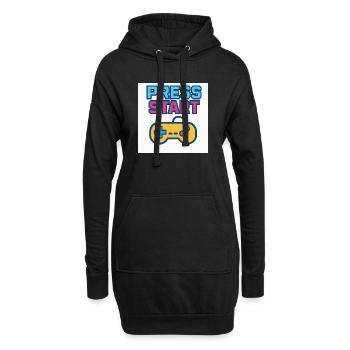 Press Start Gaming Grafik Vintage - Hoodie-Kleid - Schwarz - Vorne