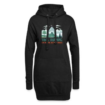 Trailrunning - Hoodie-Kleid - Schwarz - Vorne
