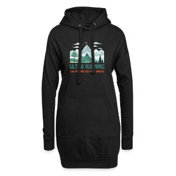 Ultra-Laufen, wie Laufen, aber mit Snacks - Hoodie-Kleid - Schwarz - Vorne