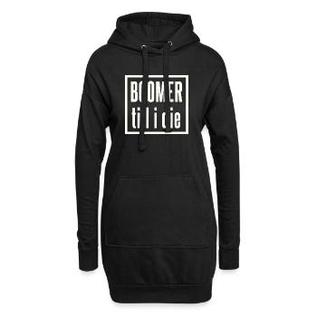 Boomer bis zum Ende Schriftzug - Hoodie-Kleid - Schwarz - Vorne
