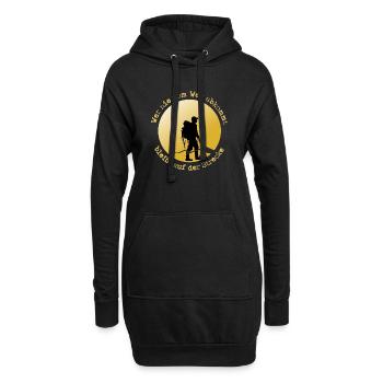 Wanderer auf der Straße - Hoodie-Kleid - Schwarz - Vorne