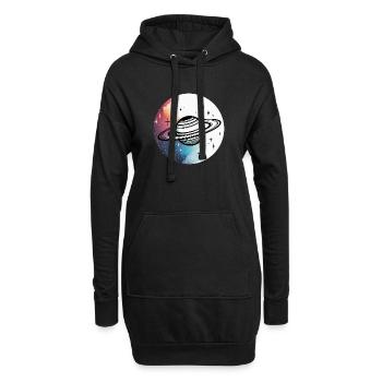 Minimalistischer Planet – Schlichtes Space-Design - Hoodie-Kleid - Schwarz - Vorne