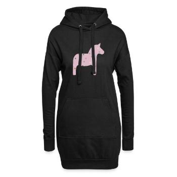 Dalapferd Punkte Dots skandinavisch Deko skandi - Hoodie-Kleid - Schwarz - Vorne
